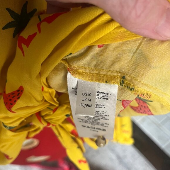 KENDRA DANDY for Anthropologie LS Blousy Top tie waist Strawberry Boots Sz 10 - Picture 6 of 11